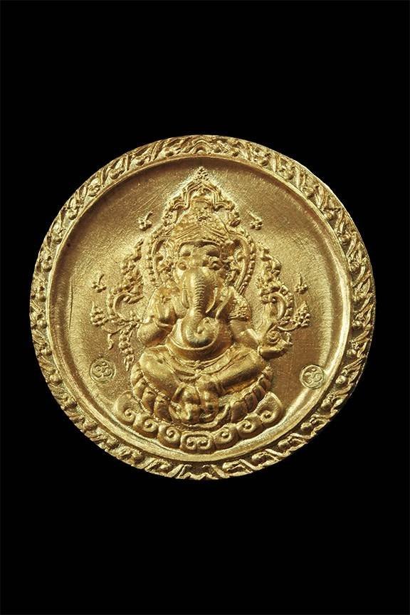 296584 เหรียญพระพิฆเนศหลวงพ่อชื้น วัดญาณเสนปีพ.ศ 2546 จังหวัดอยุธยาเนื้อทองคำ