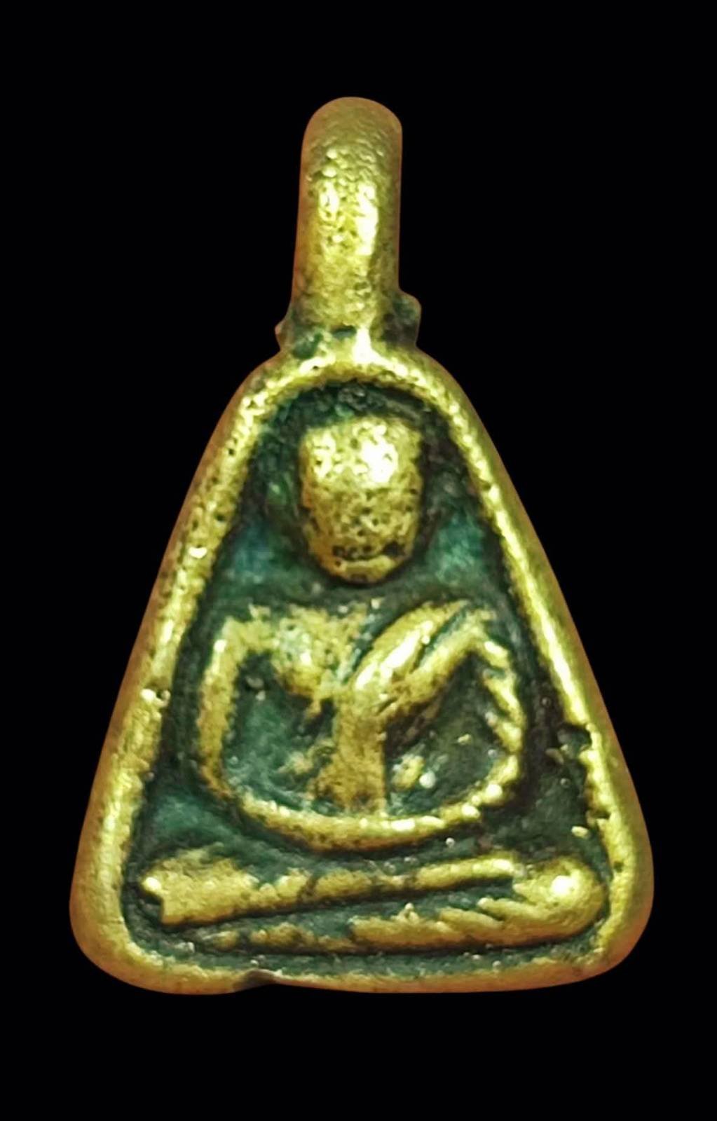 307616 เหรียญหล่อหลวงพ่อเงิน วัดบางคลาน  พิมพ์จอบเล็ก  ปี 2451-2462  เนื้อโลหะผสม จ.พิจิตร