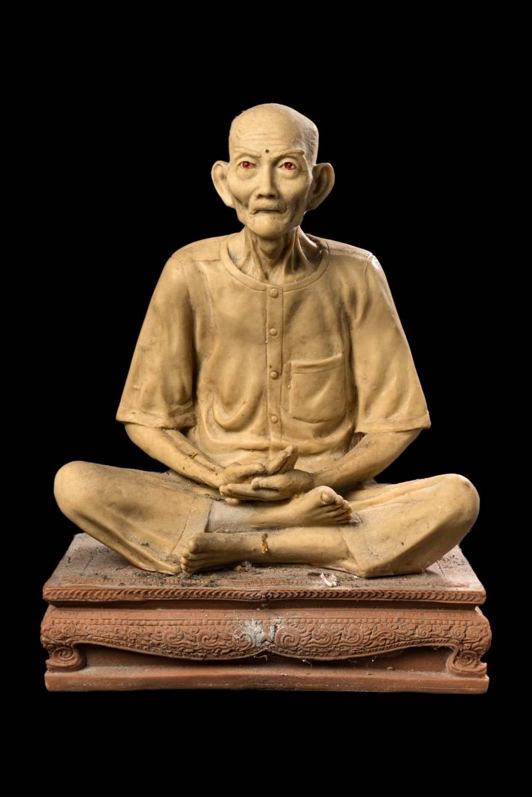 298596 พระบูชา อาจารย์โง้วกิมโคย  เซียนแปะโรงสี รุ่น2 ปี2523  ฐานแดง เนื้อเรซิ่น วัดศาลเจ้า จังหวัดปทุมธานี
