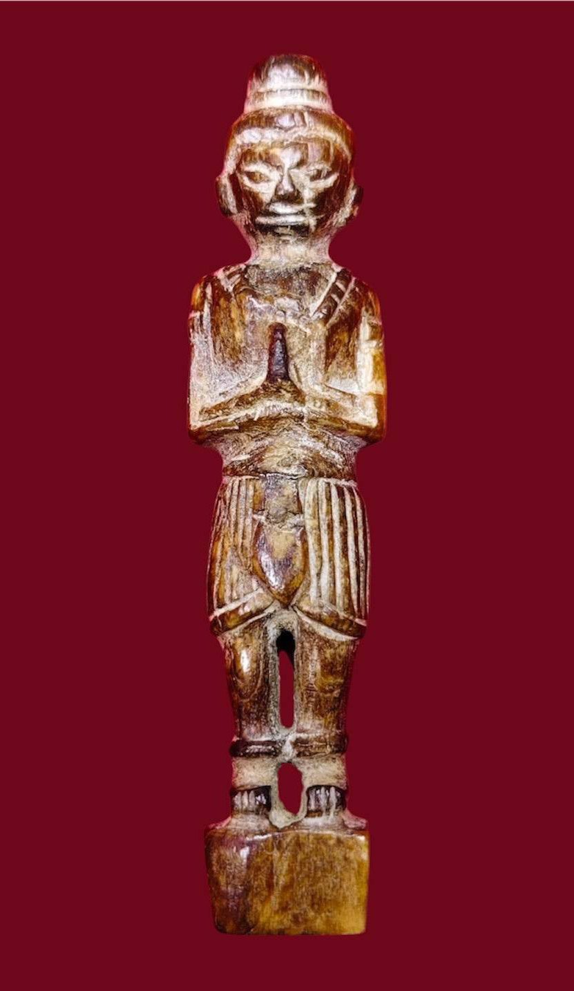 307259 กุมารทองแกะ  หลวงพ่อกวย เนื้อกรามช้าง  พุทธศักราช 2500  วัดโฆสิตาราม (บ้านแค) จ.ชัยนาท 