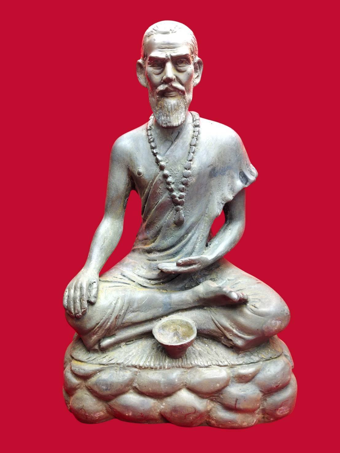 306344 รูปหล่อพ่อปู่ชีวก  หลวงพ่อกวย เนื้อโลหะ  พ.ศ. 2509-2517 (องค์บูชา) วัดโฆสิตาราม  (บ้านแค) จ.ชัยนาท  