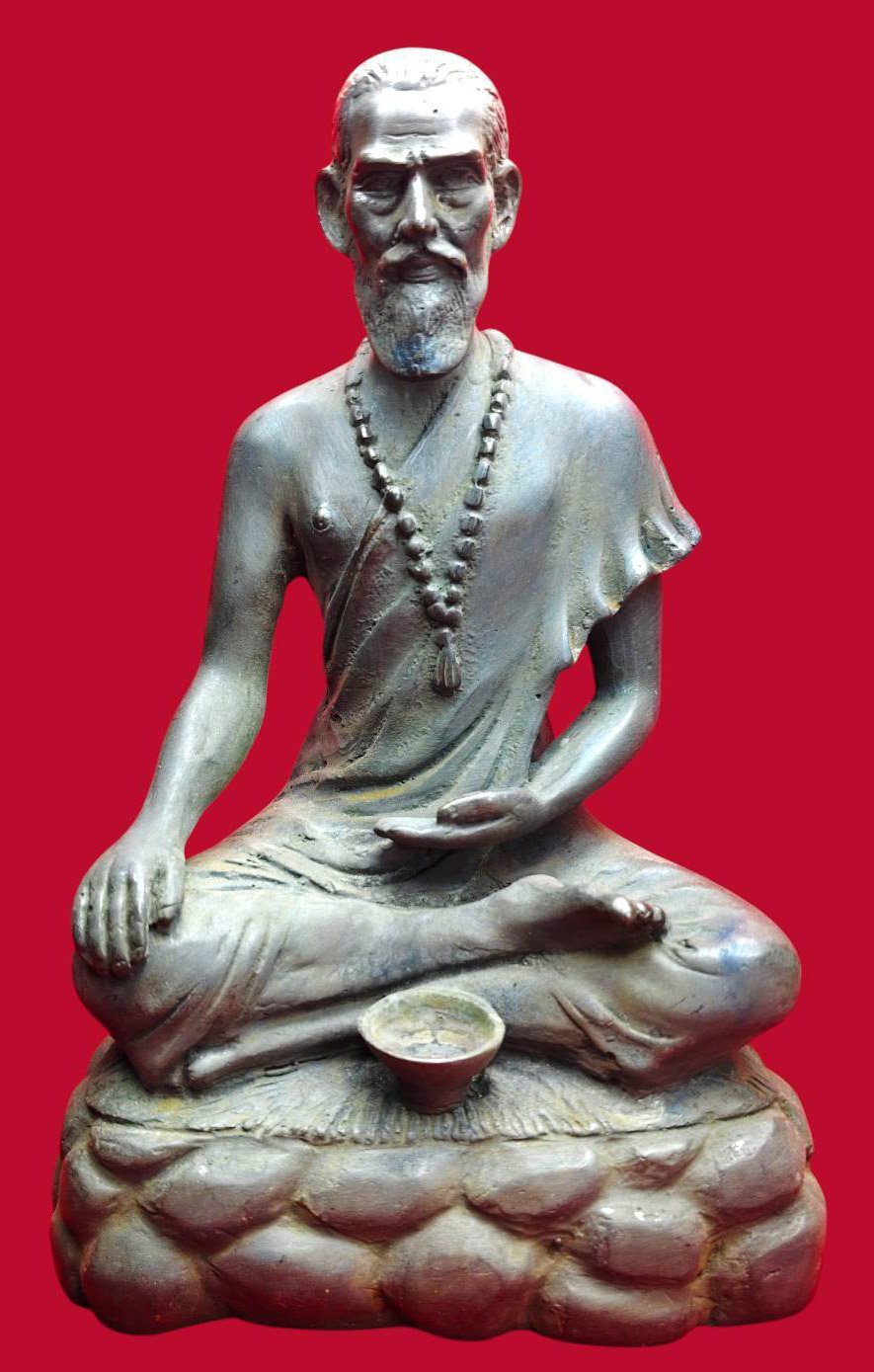 306346 รูปหล่อพ่อปู่ชีวก  หลวงพ่อกวย เนื้อโลหะ  พ.ศ. 2509-2517 (องค์บูชา) วัดโฆสิตาราม  (บ้านแค) จ.ชัยนาท  