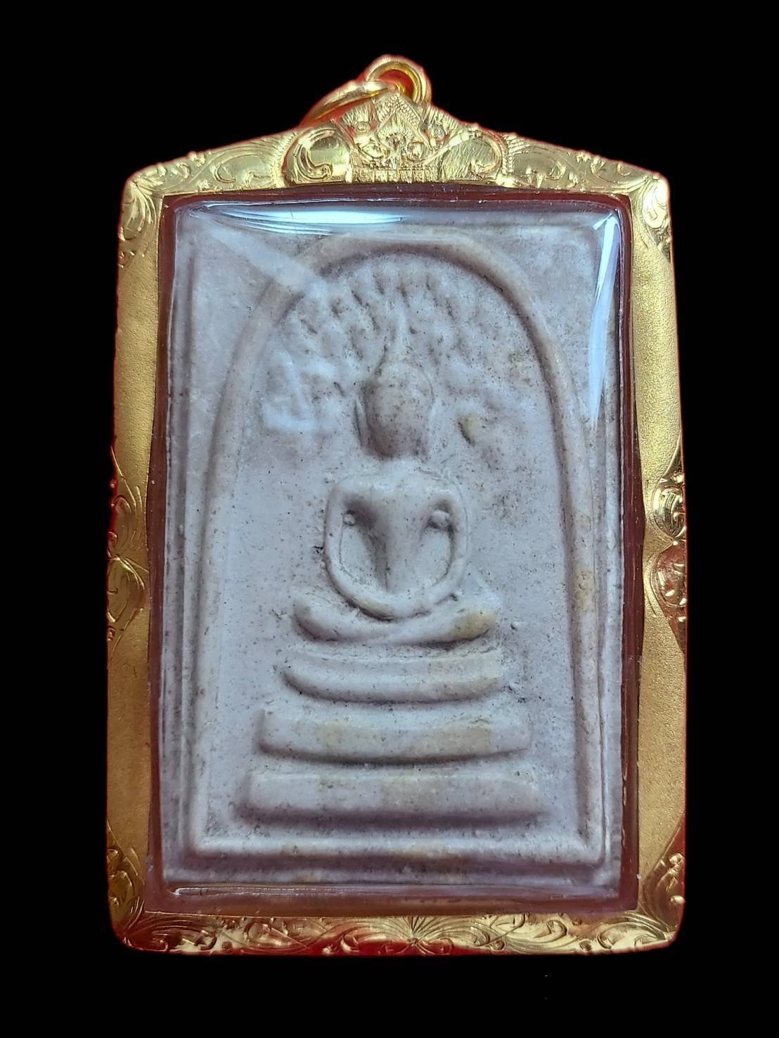 298804 พระสมเด็จพิมพ์ปรกโพธิ์ เนื้อผง ปี2515 หลวงพ่อกวย วัดโฆสิตาราม จ.ชัยนาท 