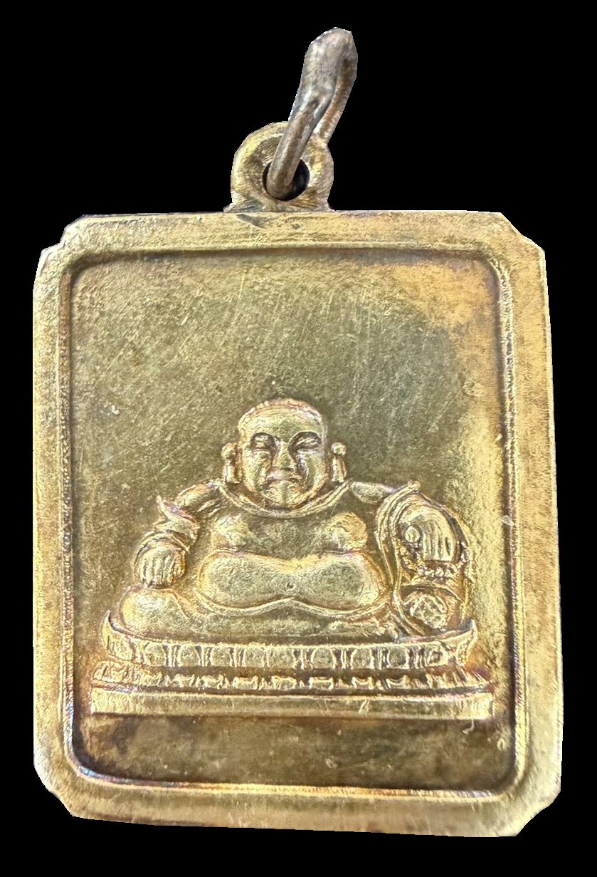 306515 เหรียญพระสังกัจจายน์  โรงเจตลาดพลู  เนื้อทองแดงกะไหล่ทอง  พ.ศ 2495 กทม.