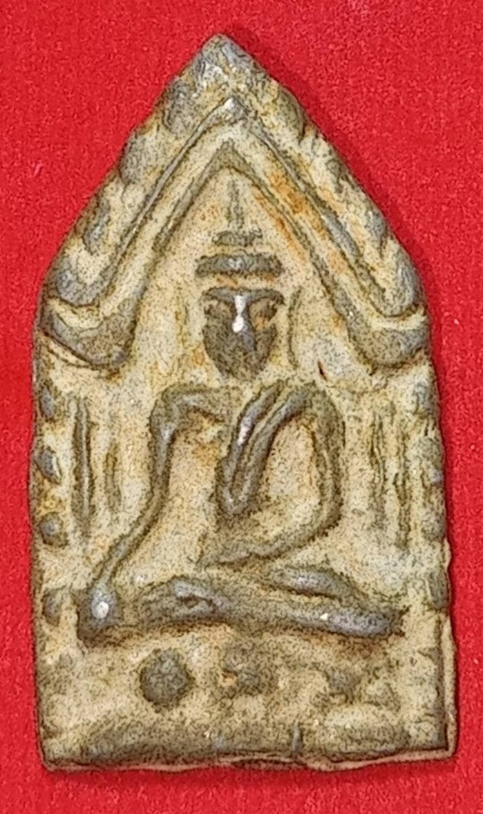 306532 พระขุนแผนกุมารทอง 2หน้า หลวงพ่อกวย  ปี 2490-2500  เนื้อชินเขียว วัดโฆสิตาราม จ.ชัยนาท