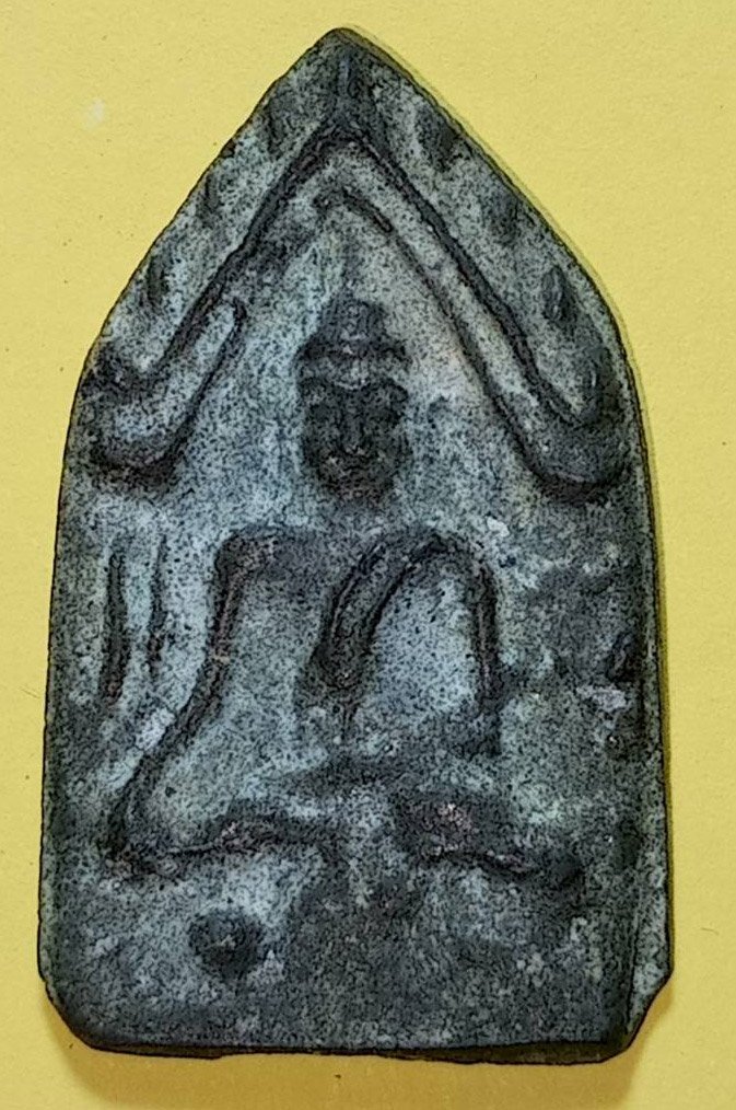 306604 พระขุนแผนกุมารทอง 2หน้า หลวงพ่อกวย  ปี2490-2500  เนื้อชินเขียว วัดโฆสิตาราม จ.ชัยนาท