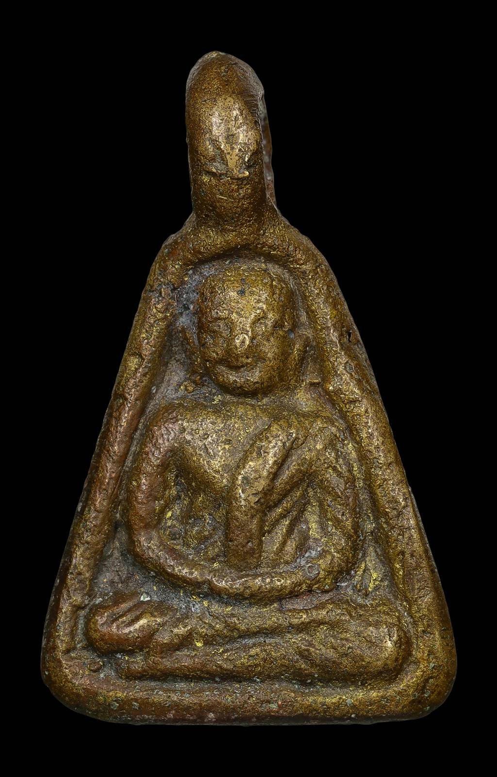 306644 หลวงพ่อเงินวัดห้วยเขน  พิมพ์จอบเล็ก  พ.ศ 2460 เนื้อโลหะผสม  จังหวัดพิจิตร