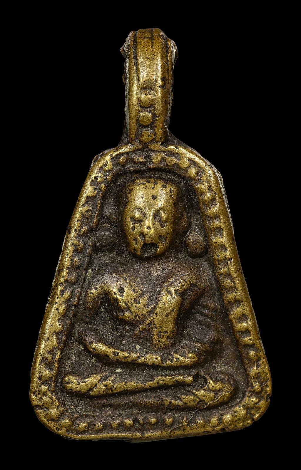 306645 หลวงพ่อเงินวัดห้วยเขน  พิมพ์จอบใหญ่  พ.ศ 2460 เนื้อโลหะผสม  จังหวัดพิจิตร