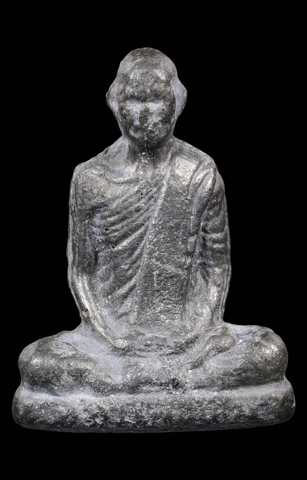 306649 รูปหล่อรูปเหมือนปั๊ม หลวงพ่อเดิม เนื้อตะกั่ว หัวลูกปืน ปี 2482 วัดหนองโพ จ.นครสวรรค์