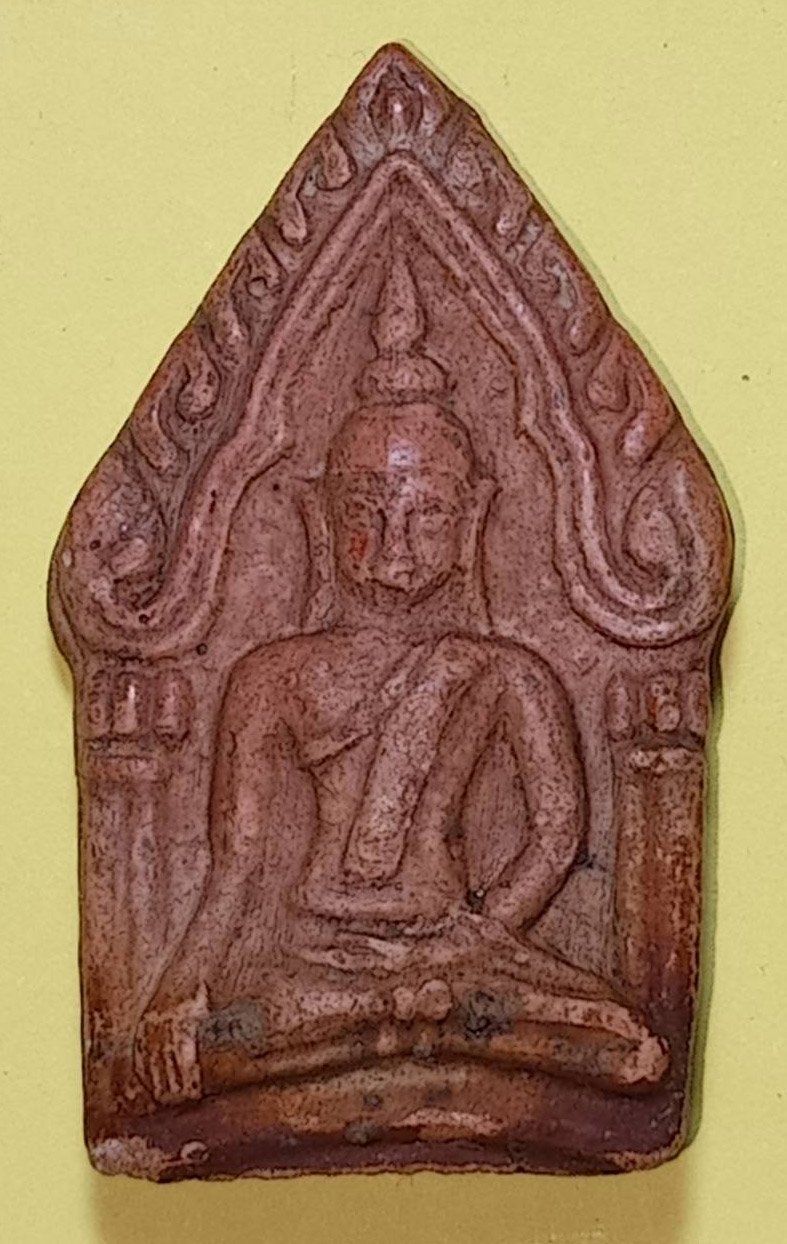 306683 พระขุนแผนหลังกุมาร ทอง หลวงพ่อกวย ปี2500 เนื้อน้ำมัน วัดโฆสิตาราม จ.ชัยนาท