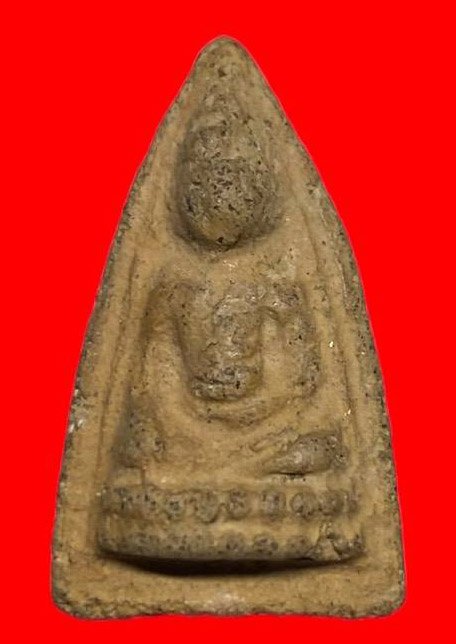 306734 คุณแม่บุญเรือน วัดอาวุธ  พุธโธน้อยรุ่นแรก พิมพ์ขอบกระจก เนื้อดิน ปี 2494 กทม.