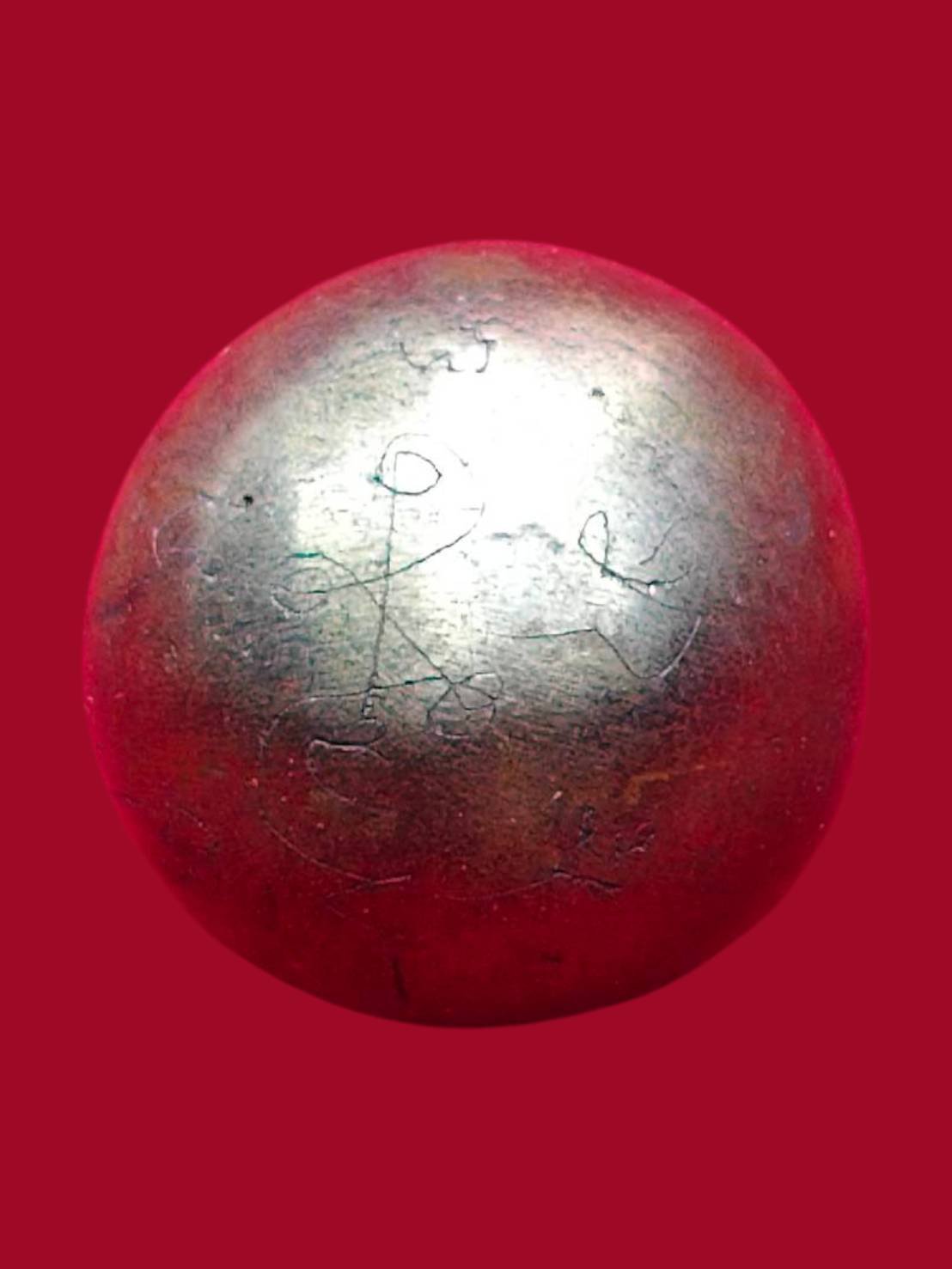 306951 ลูกอมเมฆสิทธิ์ หลวงพ่อทับ  พุทธศักราช 2455-2465  วัดอนงคงคารามวรวิหาร จ.กรุงเทพมหานคร 