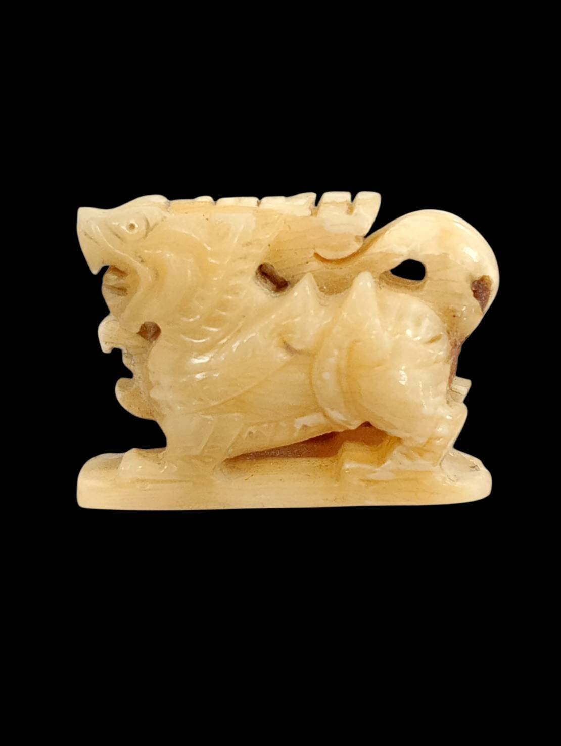 306980 สิงห์หลวงพ่อหอม  วัดชักหมาก ปี 2500-2520  เนื้องาแกะ จ.ระยอง