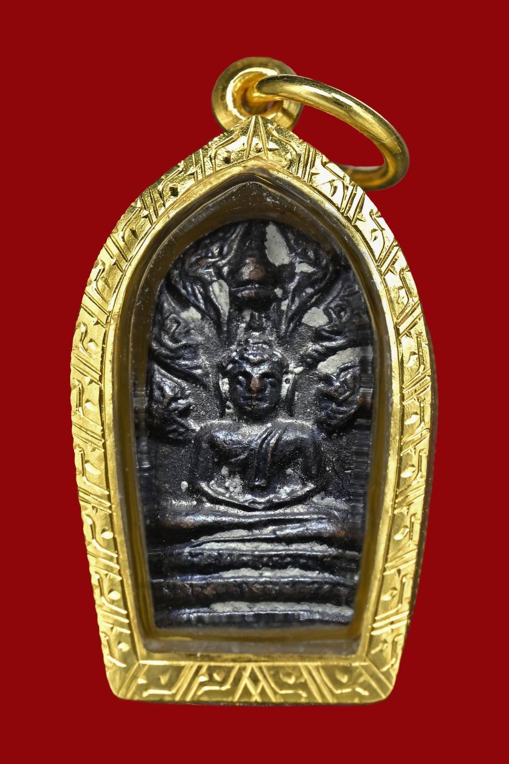 307010 พระนาคปรก หลวงพ่อกวย ปลุกเสก พิธีจตุรพิธพรชัย  พุทธศักราช 2517-2518  เนื้อทองแดงรมดำ  วัดรัตนชัย(จีน) จ.อยุธยา 