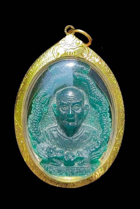 298977 เรซิ่งมังกรคู่สีธาตุ ปี23 สีเขียวหยก วัดศาลเจ้า จ.ปทุมธานี