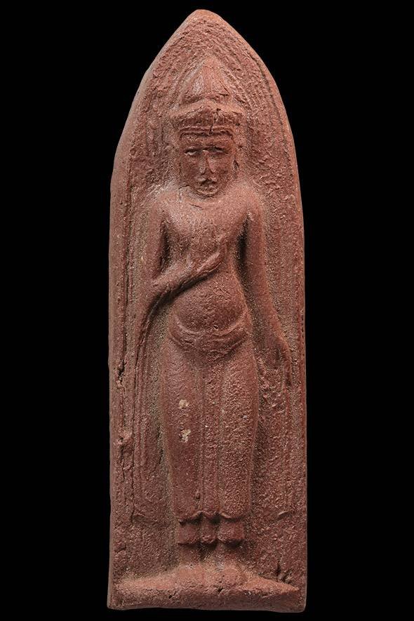 298995 พระร่วงยืนหลังรางปืน เนื้อว่านสบู่เลือด หลวงพ่อกวย วัดโฆสิตาราม จ.ชัยนาท