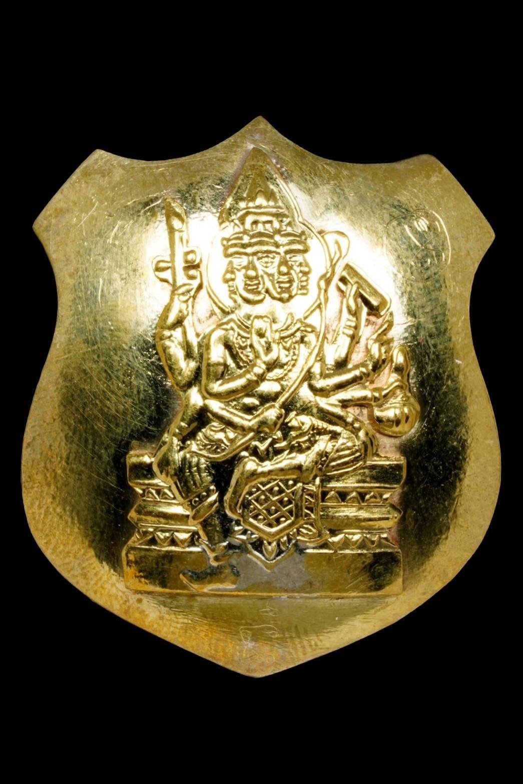 299122 เหรียญพระพรหม  โล่ห์ใหญ่ หลวงปู่สีห์  วัดสะแก พื้นฝาบาตร ยกหน้าทองฝาบาตร  ปี2519 จ.อยุธยา 