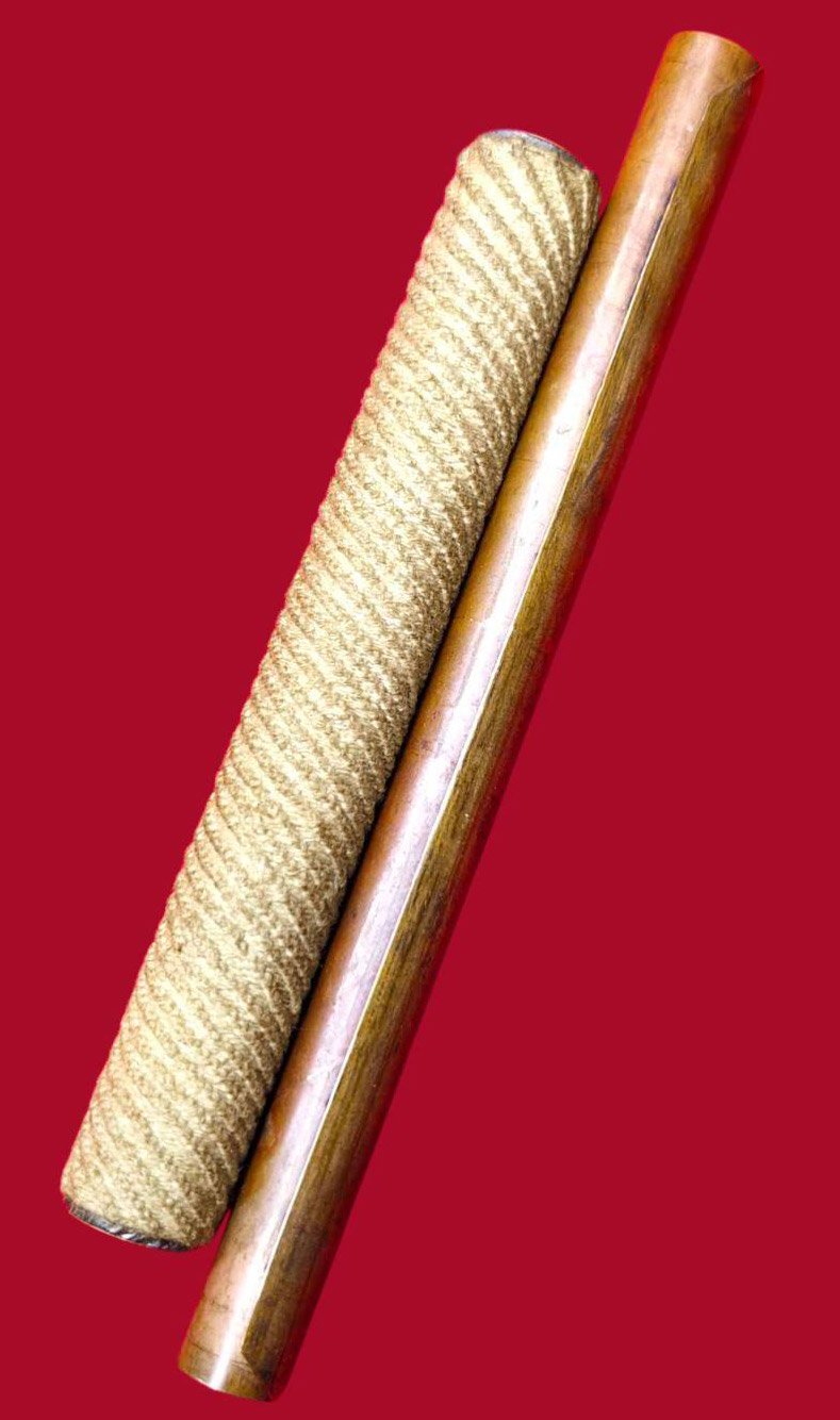 307126 ตะกรุดวิรุณจำบังและตะกรุดหนุนดวง  เนื้อทองเหลือง ทองแดงและตะกั่ว  สร้างปี 2515-2521 จ.ชัยนาท  หลวงพ่อกวย วัดโฆสิตาราม (บ้านแค) 