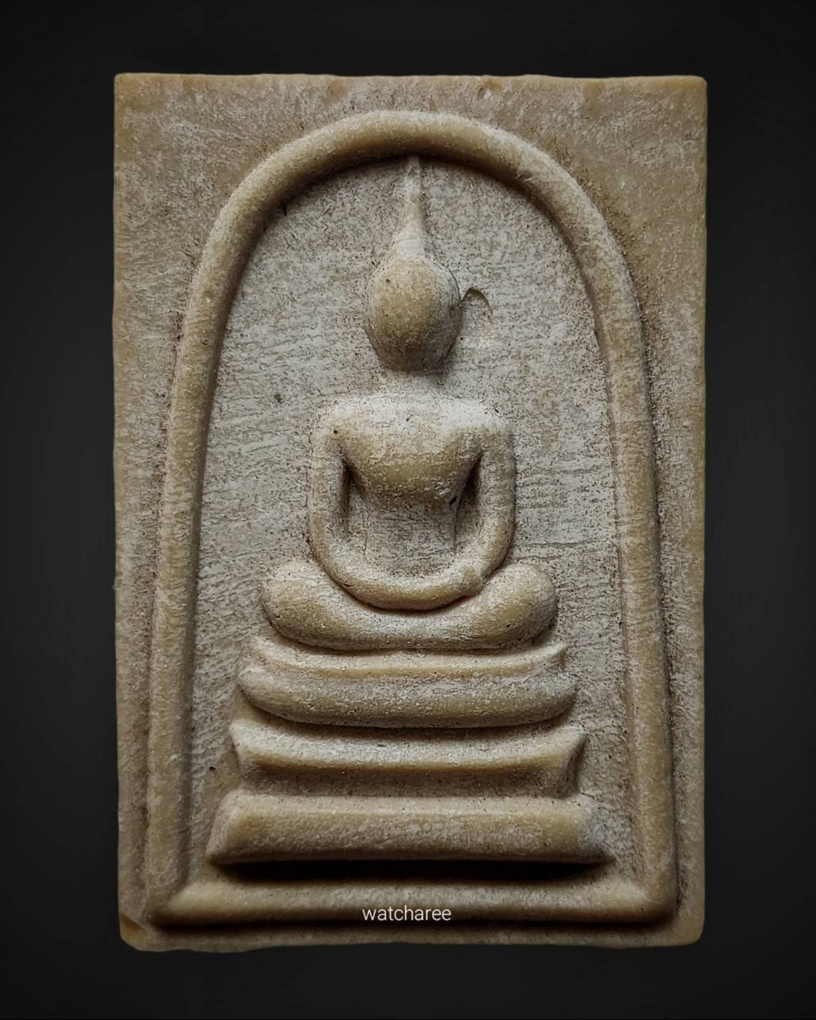 299882 พระสมเด็จหลังพระสิวลี  พิมพ์เอวใหญ่มีกำไล  หลวงพ่อกวย วัดโฆสิตาราม  เนื้อผงน้ำมัน ปี2515 จ.ชัยนาท 