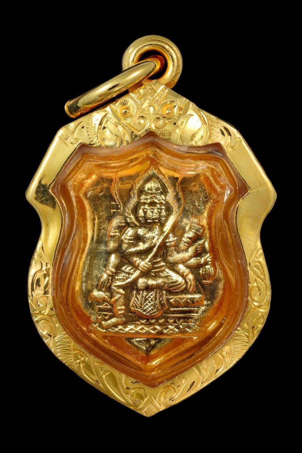 300066 พระพรหมโล่ห์เล็กหลวงปู่สีห์  วัดสะแก บล็อคแรก เนื้อทองคำ ปี2523 จ.อยุธยา