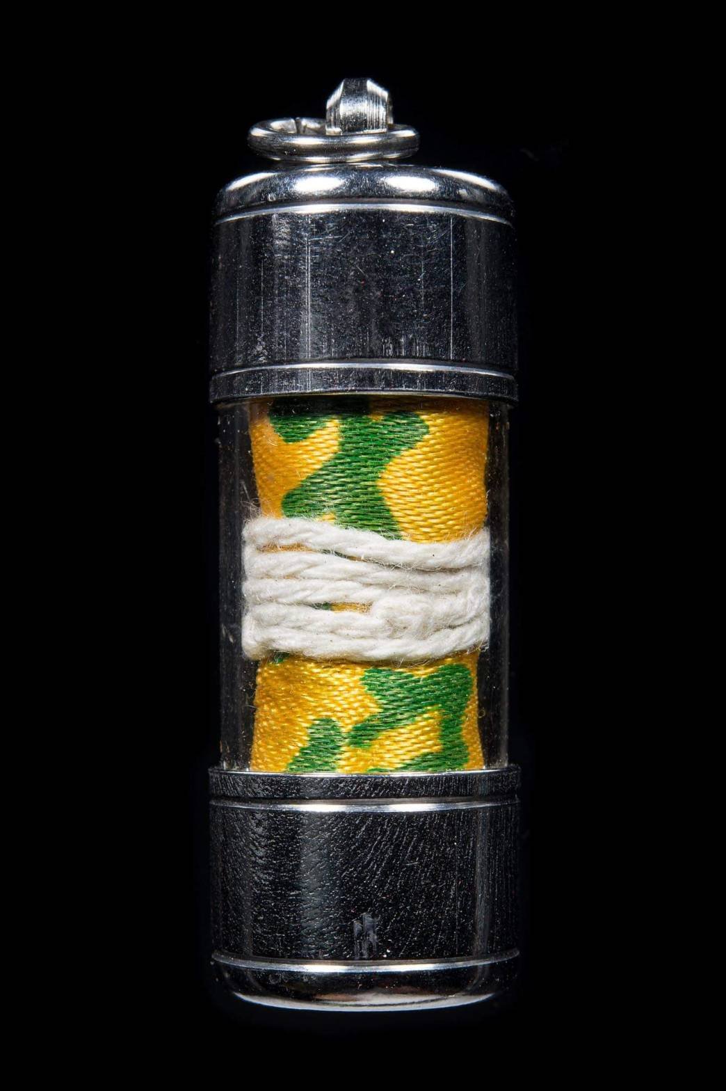 (296257)  ตะกรุดผ้ายันต์  ฟ้าประทานพร ไทยสงวน  เซียนแปะโรงสี  ปี 2520 จ.ปทุมธานี