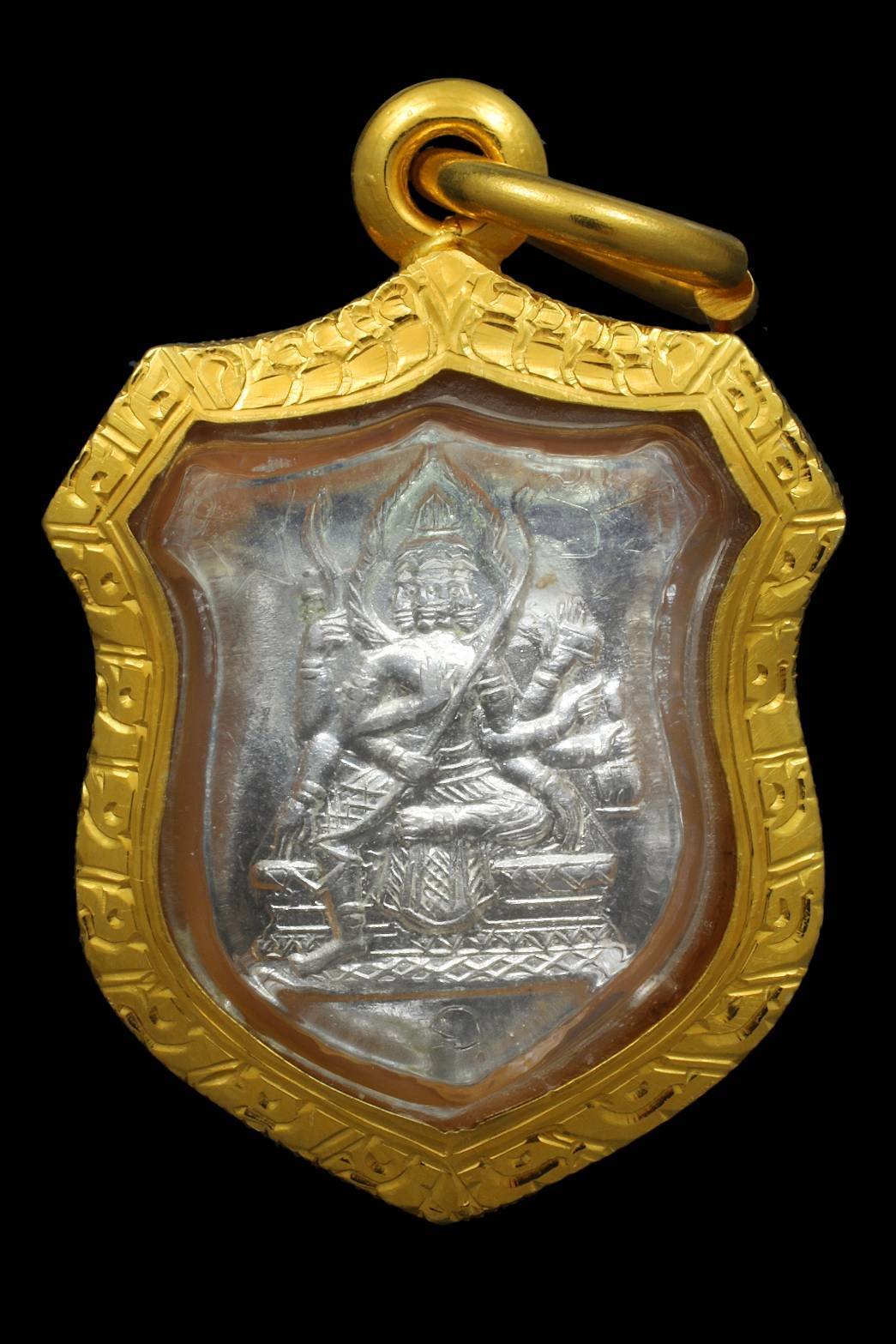 300707 เหรียญท้าวสหบดีพรหม  พิมพ์โล่ห์เล็ก  (บล็อคเรือตรีอนันต์)  หลวงปู่สีวัดสะแก  ปี 2521 เนื้อเงิน จ.อยุธยา