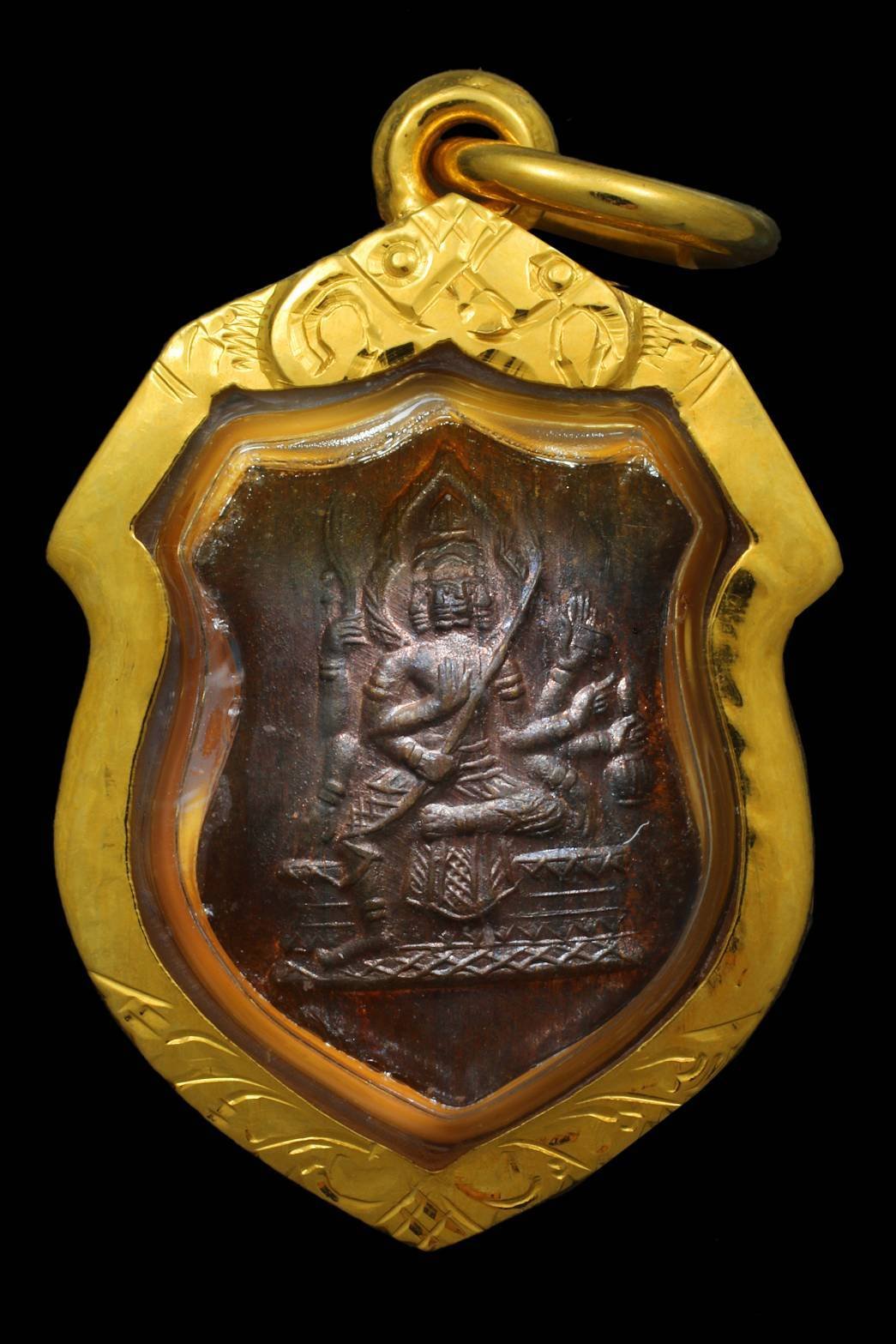 300708 เหรียญท้าวสหบดีพรหม  พิมพ์โล่ห์เล็ก    (บล็อคเรือตรีอนันต์)  หลวงปู่สีวัดสะแก  ปี 2521 เนื้อนวะ จ.อยุธยา