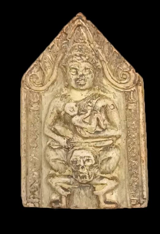 301051 พระขุนแผนนั่งโหงพราย หน้าเทวดา ปี2500 เนื้อน้ำมัน หลวงพ่อกวย  วัดโฆสิตาราม จ.ชัยนาท 