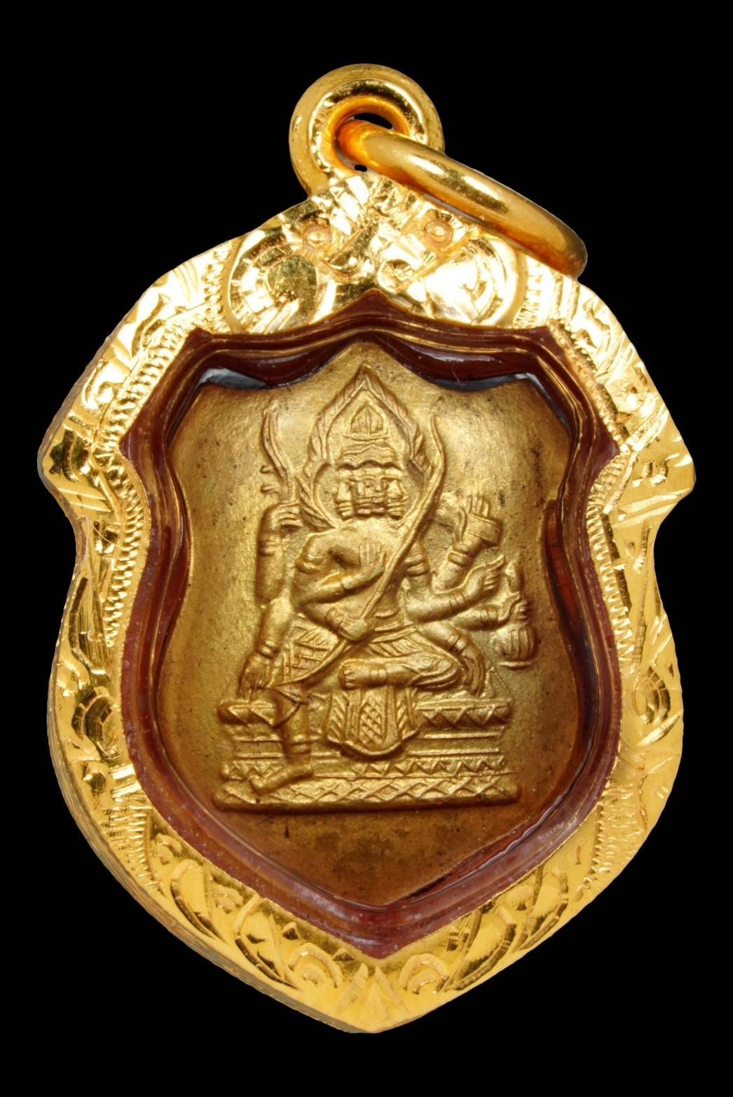 301146 เหรียญโล่ห์เล็ก  หลวงปู่สีห์ วัดสะแก  เนื้อทองคำ บล็อคแรก  ปี2523 จ.อยุธยา