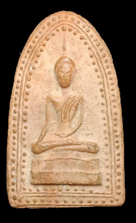301464 พระสรรค์นั่งข้างเม็ด ปี2500-2515  เนื้อดินผสมทรายเสก ล.พ.กวย วัดโฆสิตาราม จ.ชัยนาท