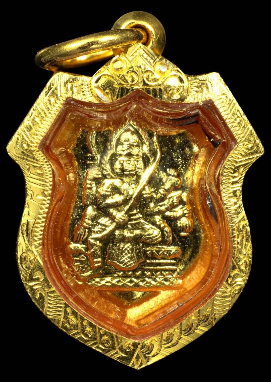 301663 เหรียญพระพรหม  โล่ห์เล็ก หลวงปู่สีห์  วัดสะแก เนื้อทองคำ  บล็อคแรก ปี2523  จ.อยุธยา