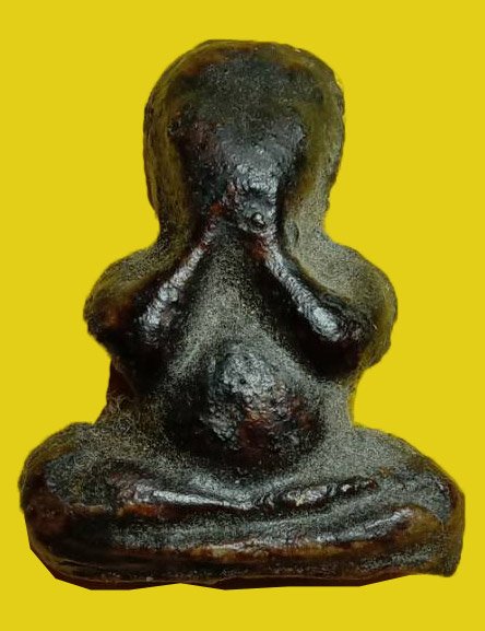 301680 พระปิดตาพิมพ์ชลูด เนื้อผงโสฬสจุ่มรัก ปี2495-2505 เนื้อผงโสฬส ล.พ.ทองสุข วัดสะพานสูง จ.นนทบุรี