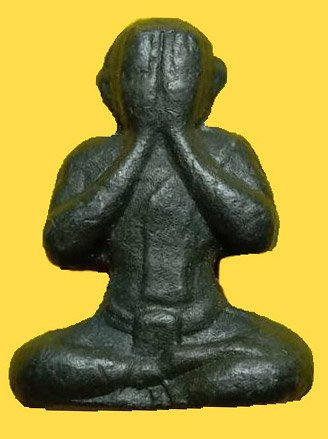 301711 พระปิดตากลวงพ่อปา ปี2450-2457  เนื้อชินตะกั่ว วัดโบสถ์ จ.ชัยนาท