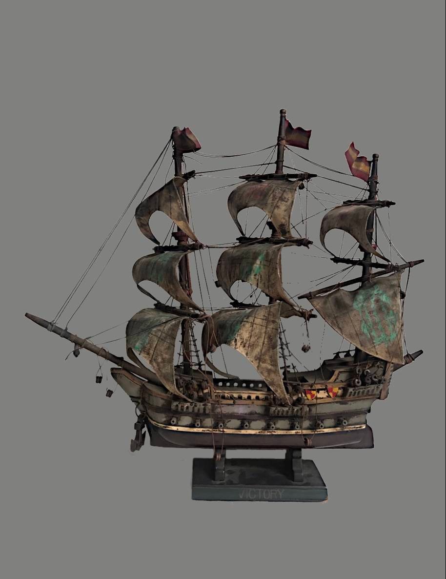 302824 เรือสำเภาจีนยุคต้น   จารยันต์ 5 กา  อาแปะโรงสีโง้วกิมโคย  ก่อนปี พ.ศ.2500 วัดศาลเจ้า จ.ปทุมธานี 