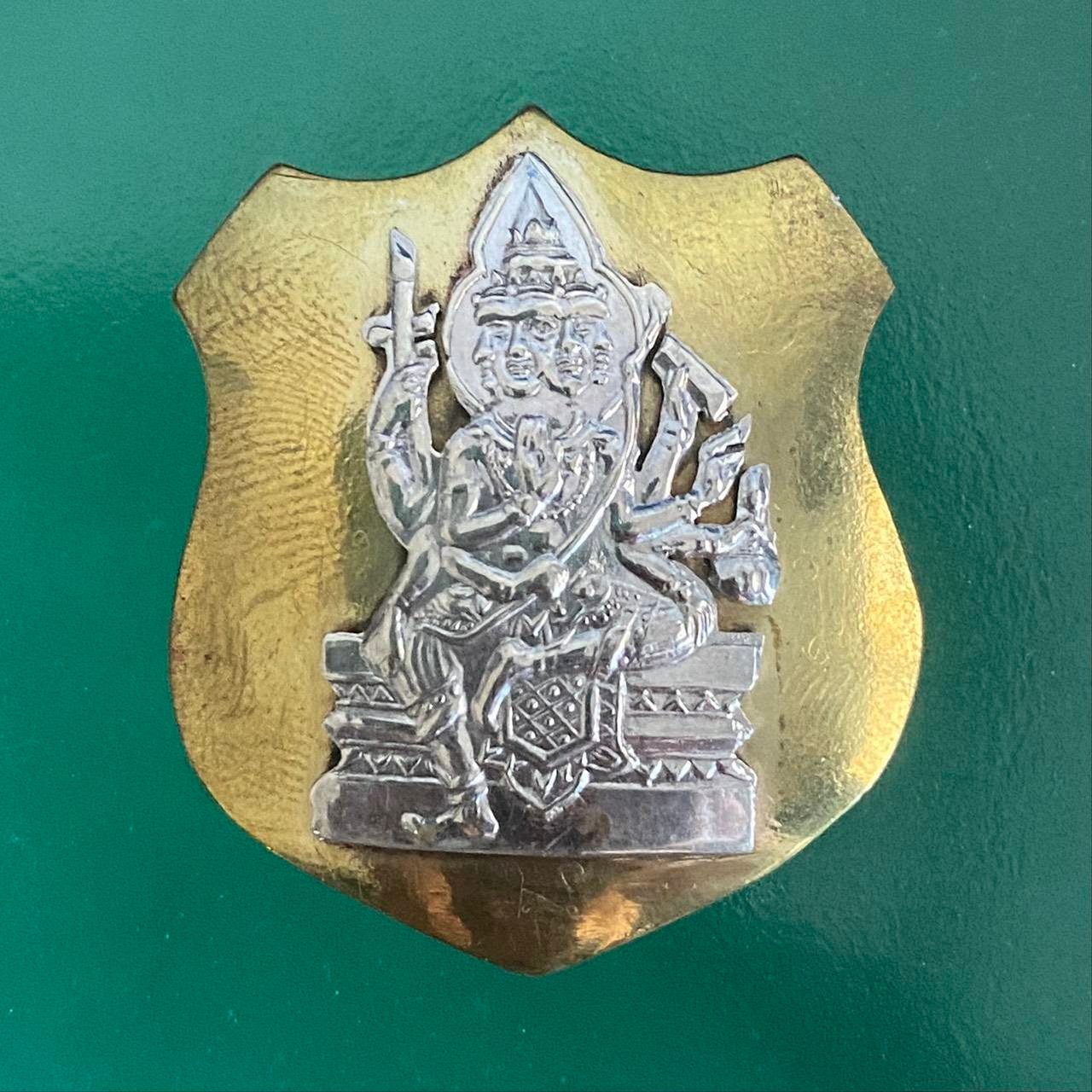 297367 เหรียญพระพรหม โล่ห์ใหญ่  หลวงปู่สีห์วัดสะแก ปี2519 พื้นฝาบาตร หน้ากากเงิน   จังหวัดอยุธยา