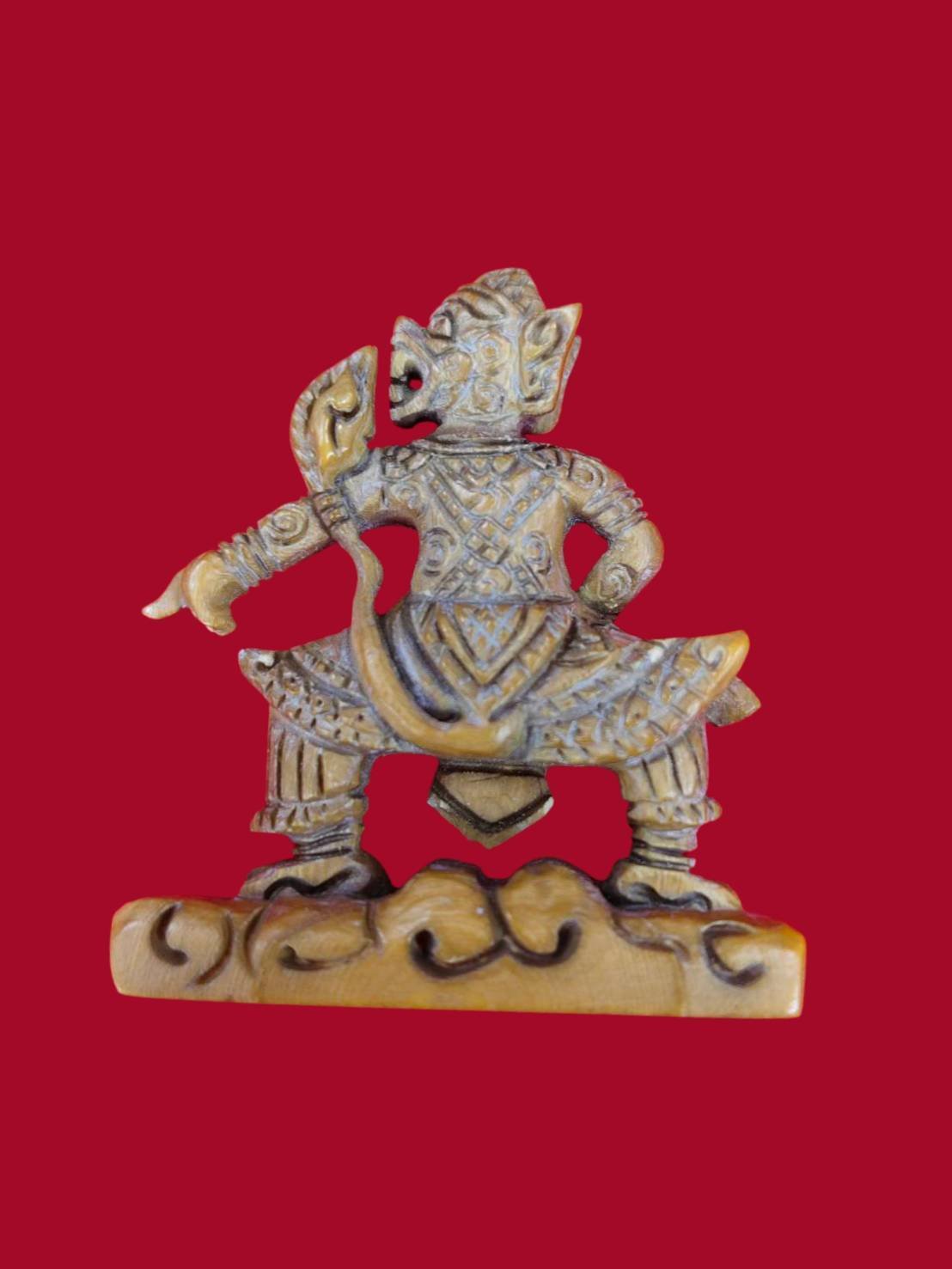  307332 หนุมานสะกดไมยราพ  หลวงพ่อกวย เนื้องาช้าง  พุทธศักราช 2500  วัดโฆสิตาราม (บ้านแค)  จ.ชัยนาท 