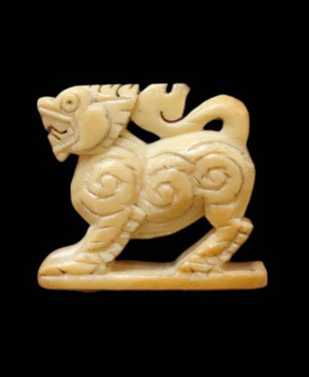 303231 สิงห์หลวงพ่อเดิม พิมพ์สามขวัญเนื้องาแกะ ปี2470-2494 วัดหนองโพ จังหวัดนครสวรรค์