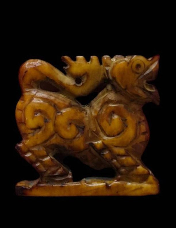 303232 สิงห์หลวงพ่อเดิม พิมพ์สามขวัญเนื้องาแกะ ปี2470-2494 วัดหนองโพ จังหวัดนครสวรรค์