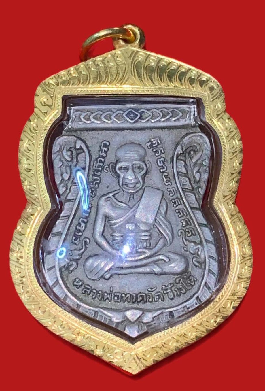 309190 หลวงปู่ทวด วัดช้างให้  เสมา รุ่น3 พิมพ์6 ชาย  เนื้ออาปาก้า ปี2504  จ.ปัตตานี