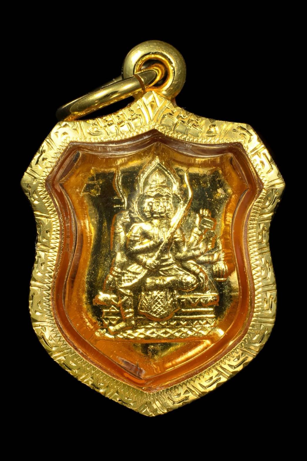 303354 เหรียญพระพรหม โล่ห์เล็ก  หลวงปู่สีห์ วัดสะแก  เนื้อทองคำ บล็อคแรก  ปี2523 จ.อยุธยา