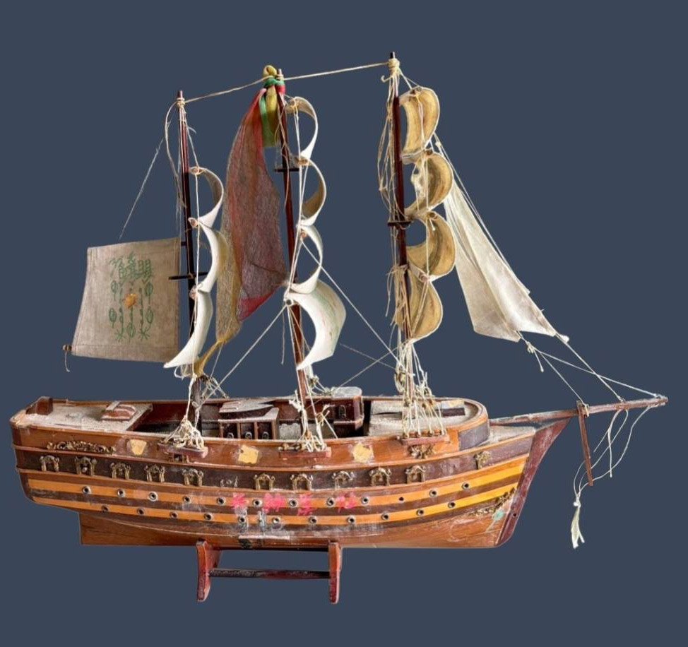 309326 เรือสำเภาจีนไม้โบราณ เซียนแปะโรงสี  ประมาณ ปี 2511-2518 จ.ปทุมธานี
