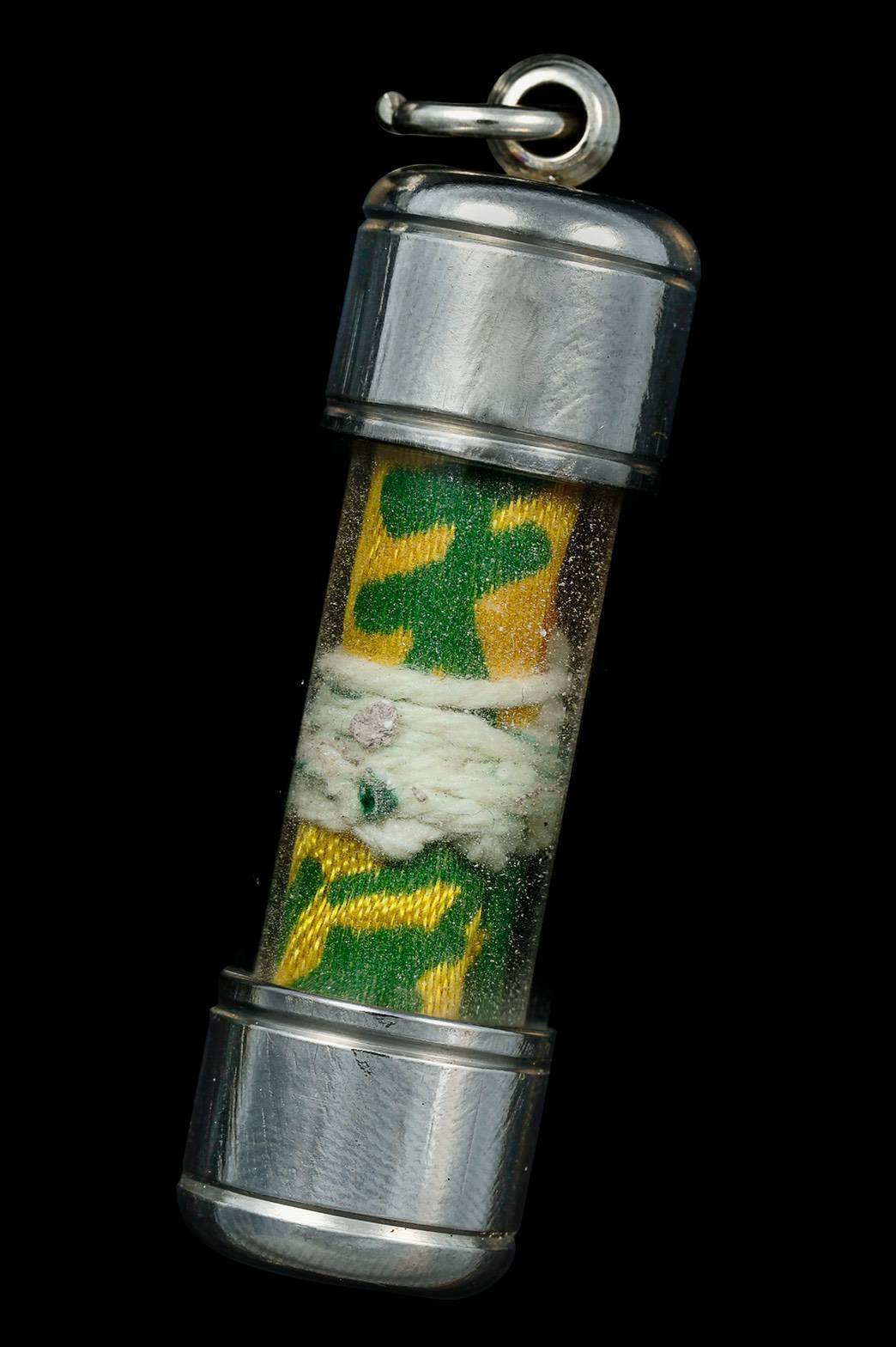 296591 ตะกรุดผ้ายันต์ฟ้าประทานพรเซียนแปะโรงสี ปีพ. ศ. 2520 จังหวัดปทุมธานี 