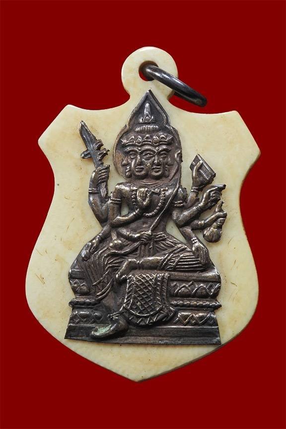 296624 พรหมสี่หน้าเนื้องา หน้ากากเงิน  อาจารย์เฮง ไพรวัลย์  ปี 2478 จังหวัดอยุธยา