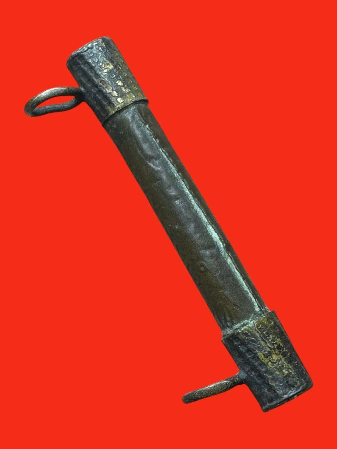 309507 ตะกรุดหนุนดวงโภคทรัพย์  หลวงพ่อปาน เนื้อทองแดง  พุทธศักราช 2470-2480 วัดบางนมโค จ.อยุธยา
