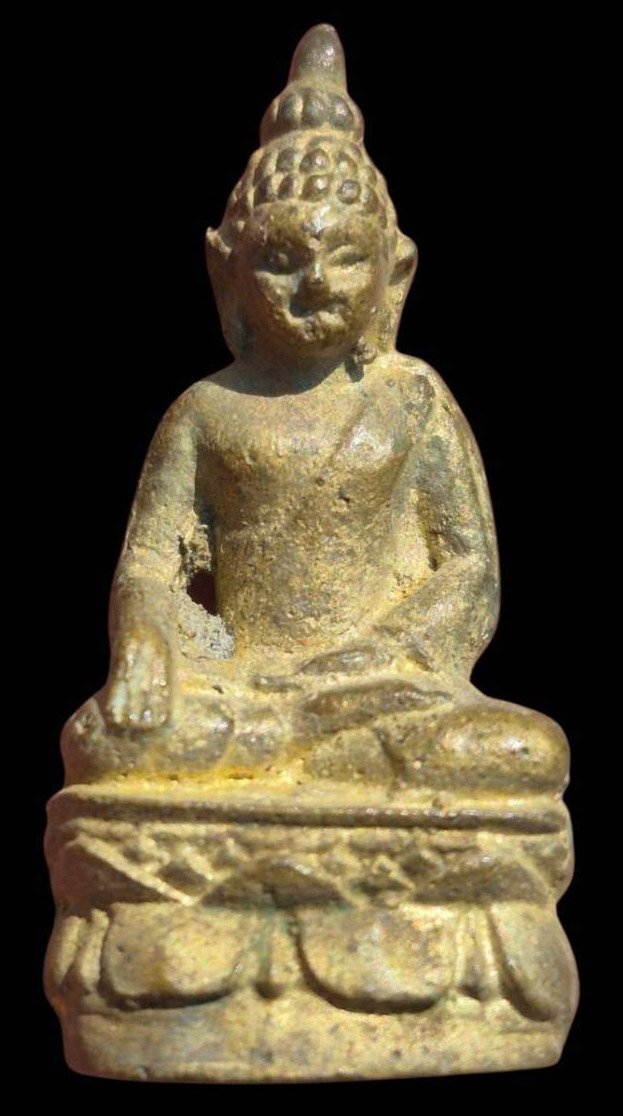 309522 พระกริ่งไพรีพินาศ  พิมพ์บัวเหลี่ยม  ประมาณปี 2495-2496  วัดบวรนิเวศวิหารราชวรวิหาร  เนื้อโลหะผสม กทม.