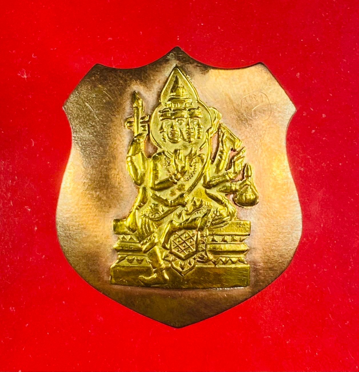 297750 เหรียญพระพรหมโล่ห์ใหญ่ หลวงปู่สีห์ วัดสะแก  เนื้อนาก หน้ากากทอง ปี 2519 จังหวัดอยุธยา