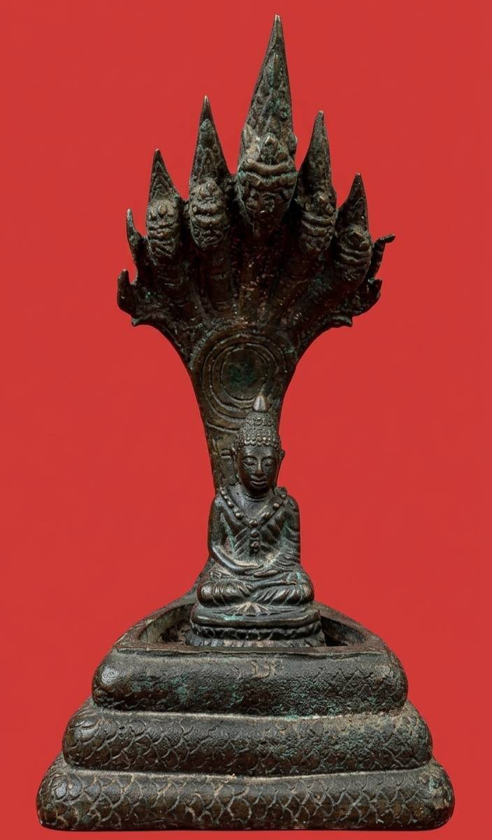 307437 พระบูชาพิมพ์นาคปรก  สมัยรัชกาล เนื้อสำริด ประมาณพุทธศตวรรษ ที่24-25 กทม.