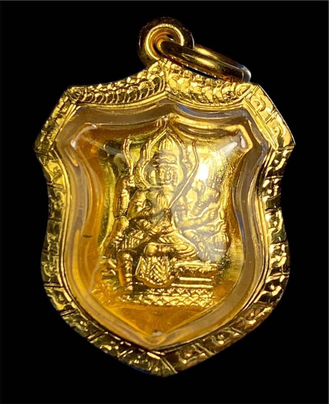 304563 เหรียญพระพรหม  โล่ห์เล็ก หลวงปู่สีห์  วัดสะแก บล็อคแรก  เนื้อทองคำ ปี2523  จังหวัดอยุธยา 