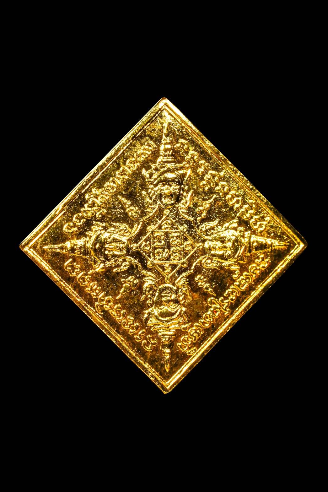 297221 เหรียญพระพรหม(พรหมสี่หน้า) หลวงปู่สีห์ วัดสะแก ปี 19 พิมพ์ข้าวหลามตัด เนื้อทองคำ จังหวัดอยุธยา 